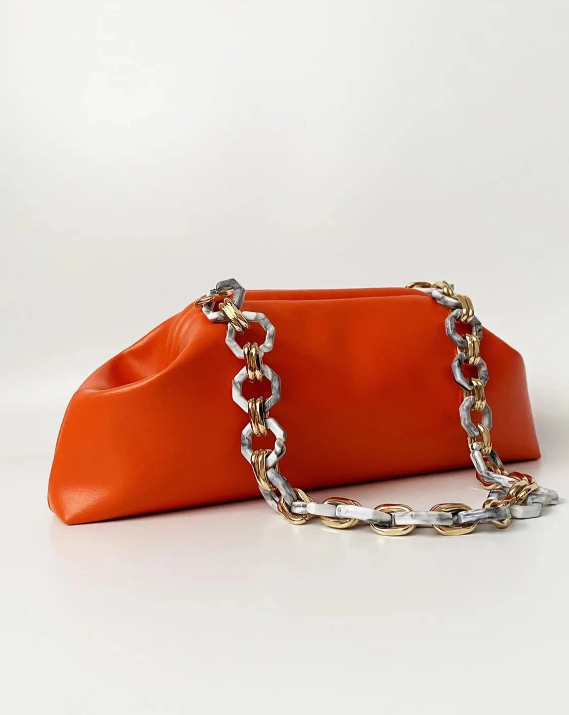 Chic Baguette Shoulder Bag with Chain Strap baguette bags LUNARITY GARAGE   