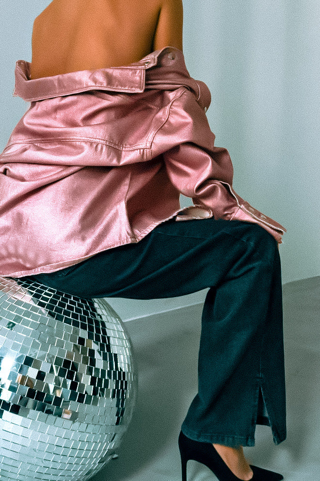 Glowing Pink Denim Jacket Jackets LUNARITY GARAGE   