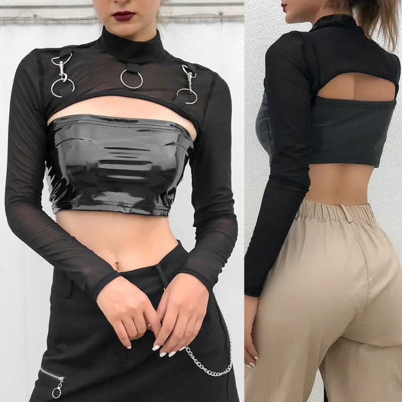 Summer Sexy Mesh See Through T-Shirt crop top Lunarity Garage