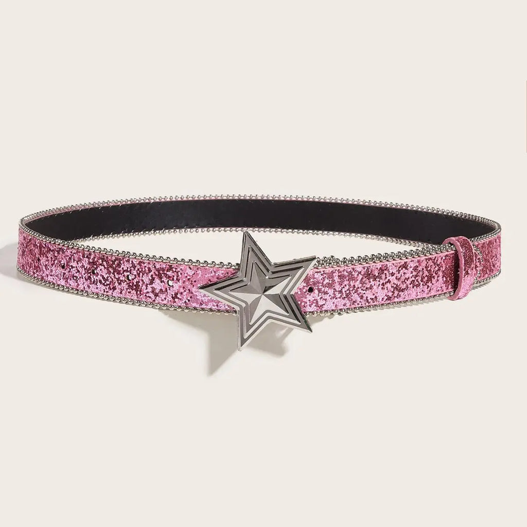 Y2K Star & Moon Rhinestone Buckle Belt Belt Lunarity Garage   