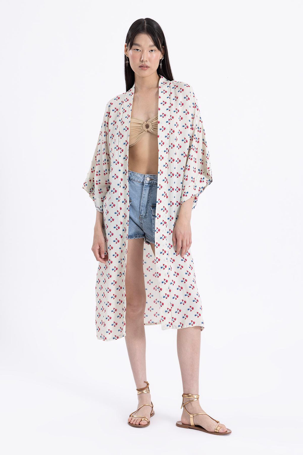 Ecru Floral Kimono kimonos LUNARITY GARAGE   