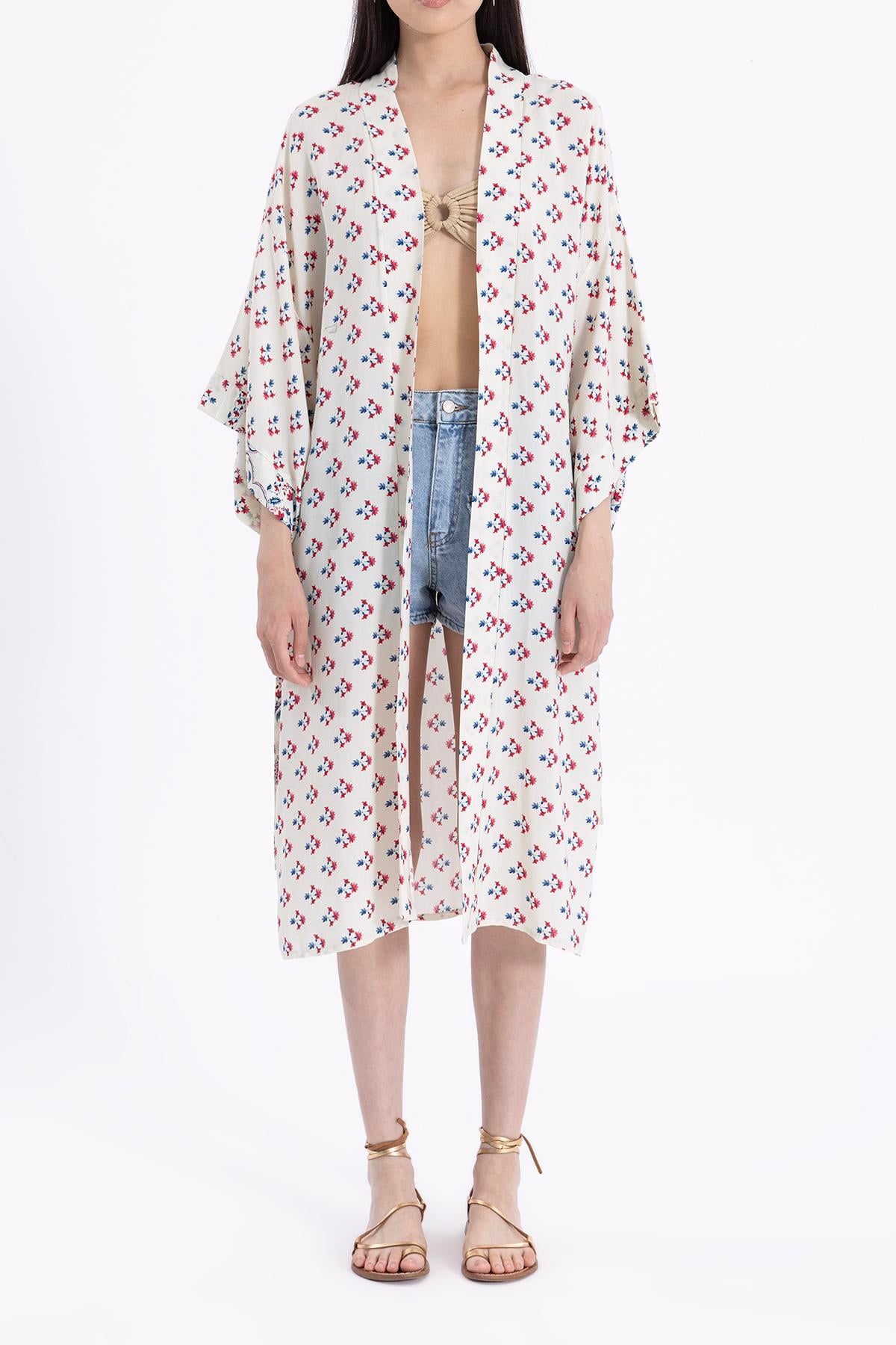 Ecru Floral Kimono kimonos LUNARITY GARAGE