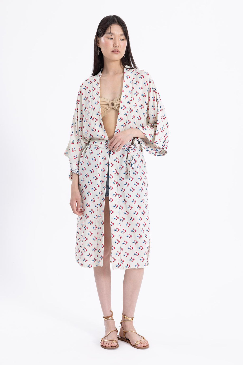 Ecru Floral Kimono kimonos LUNARITY GARAGE   