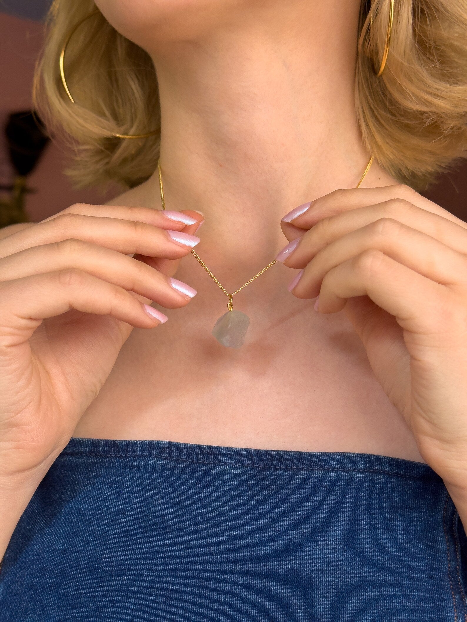 Raw Fluorite Minimalist Necklace necklaces LUNARITY GARAGE