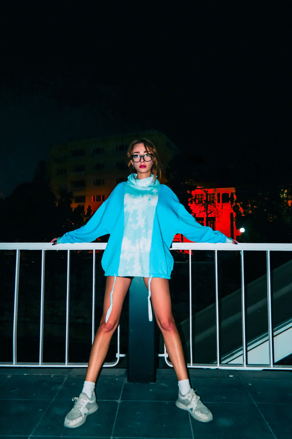 Stars Explode Clouds Part Blue Nebula Turtleneck Sweatshirt sweatshirt LUNARITY GARAGE   