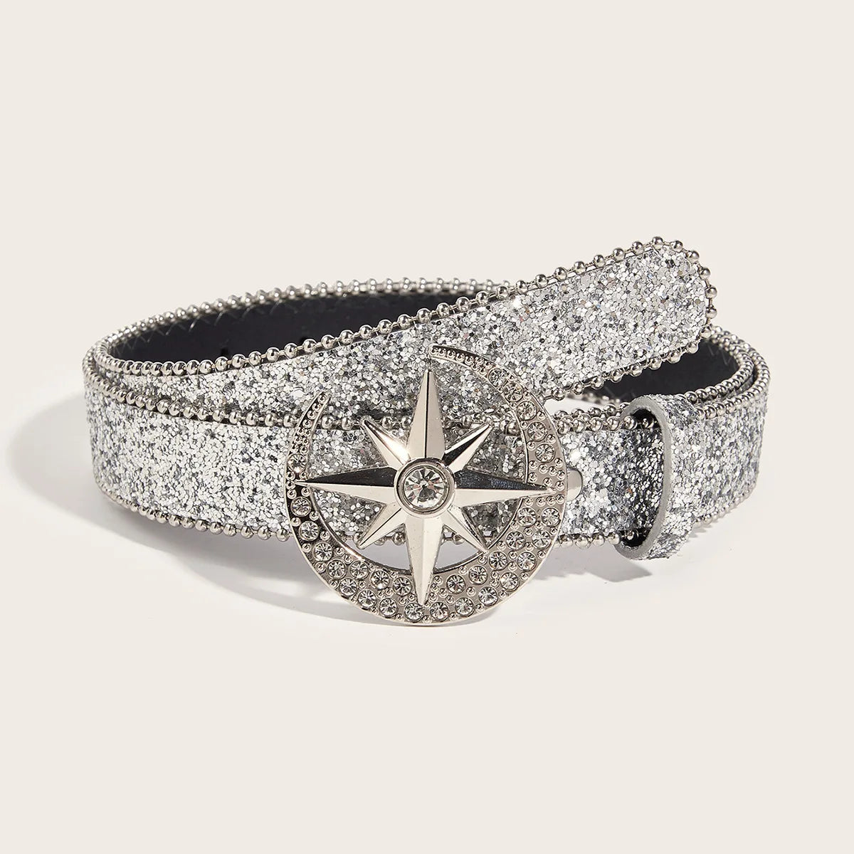 Y2K Star & Moon Rhinestone Buckle Belt Belt Lunarity Garage Silver Star 103CM