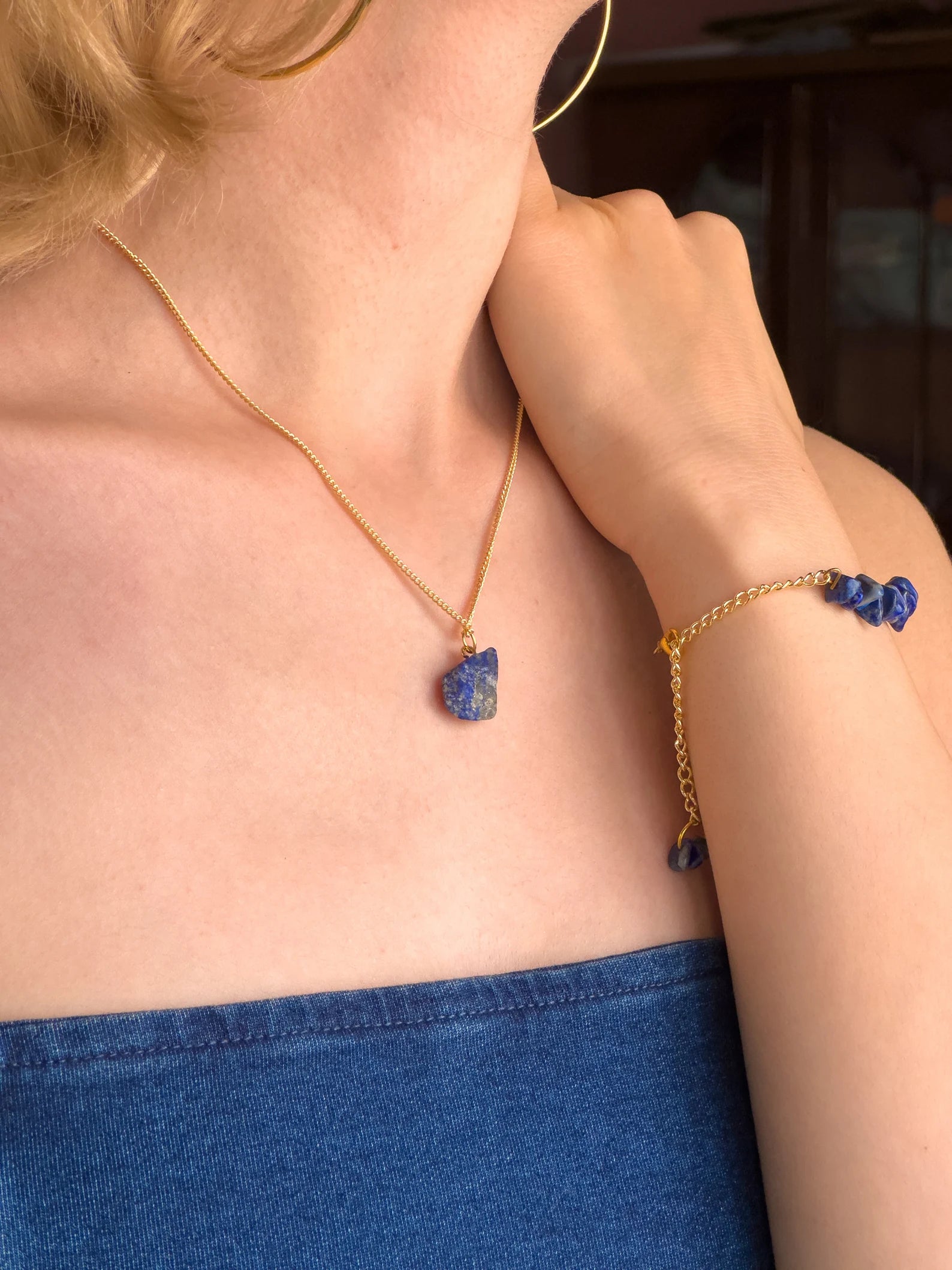 Raw Lapis Lazuli Minimalist Necklace necklaces LUNARITY GARAGE