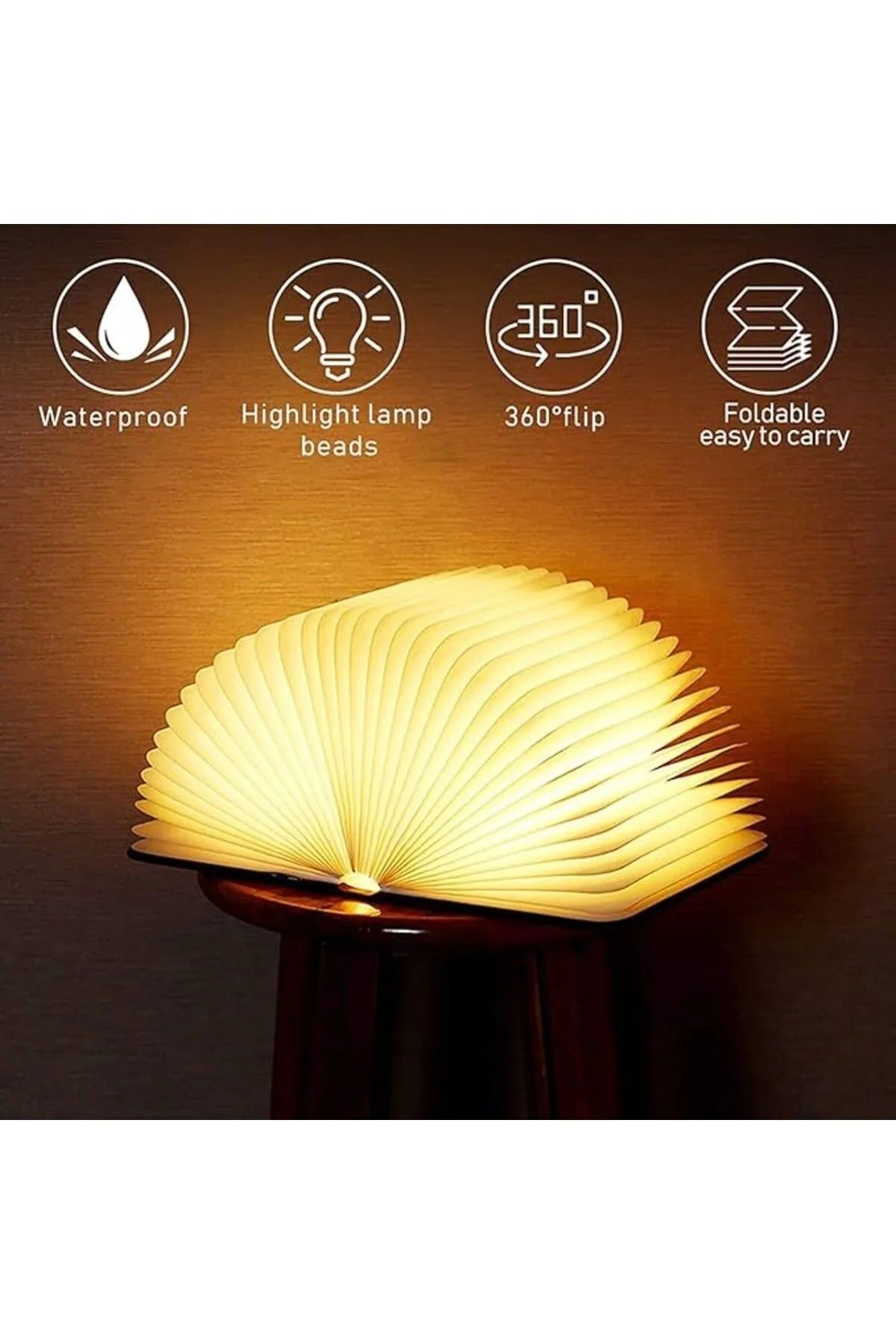 3D Folding Wooden Book Light Creative LED Night Light RGB Color USB Recharge Decor Bedroom Table Lamp for Kid Brithday Gifts Hot home decor LUNARITY GARAGE