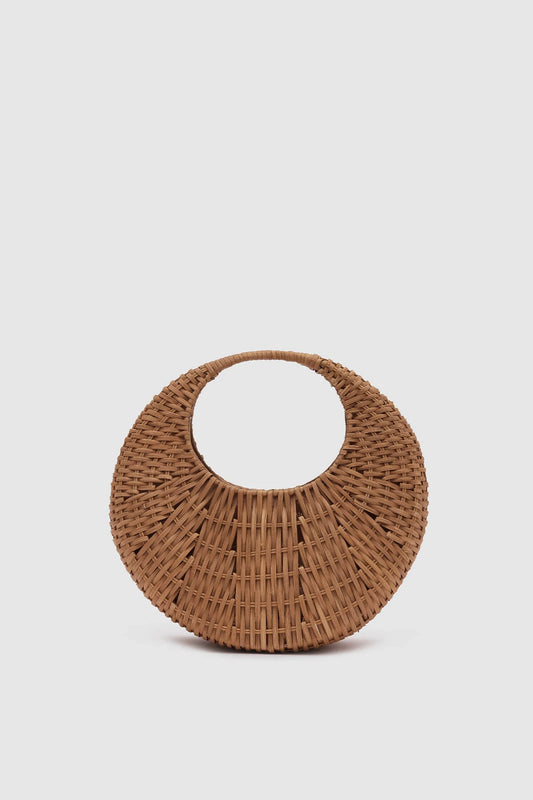 Dolly Bamboo Oval Woven Hand Bag straw bags LUNARITY GARAGE   