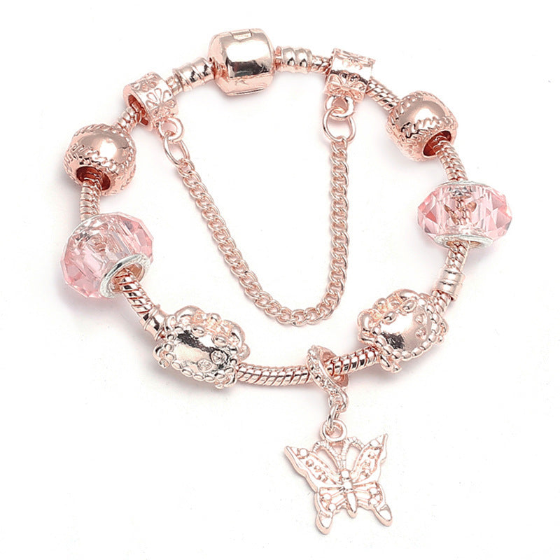 Fashion Love Geometric Rose Gold Bracelet bracelets LUNARITY GARAGE Rose Gold Butterfly 17cm