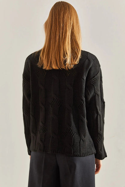 Women's Half-Turtleneck Cable Knit Sweater