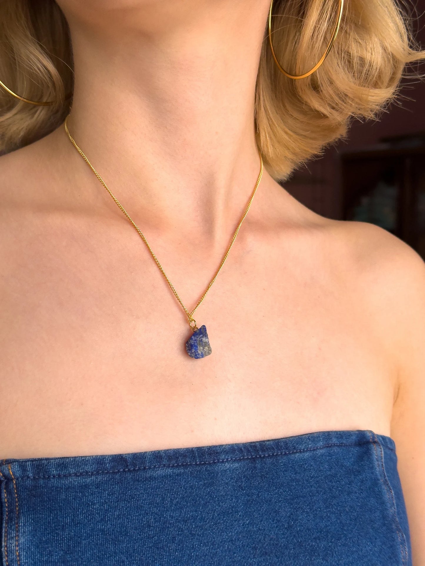 Raw Lapis Lazuli Minimalist Necklace necklaces LUNARITY GARAGE   