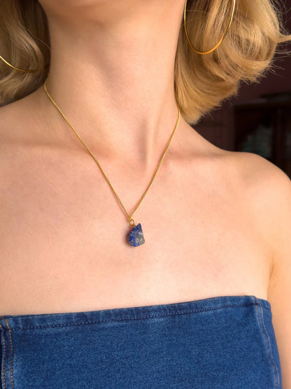 Raw Lapis Lazuli Minimalist Necklace necklaces LUNARITY GARAGE   