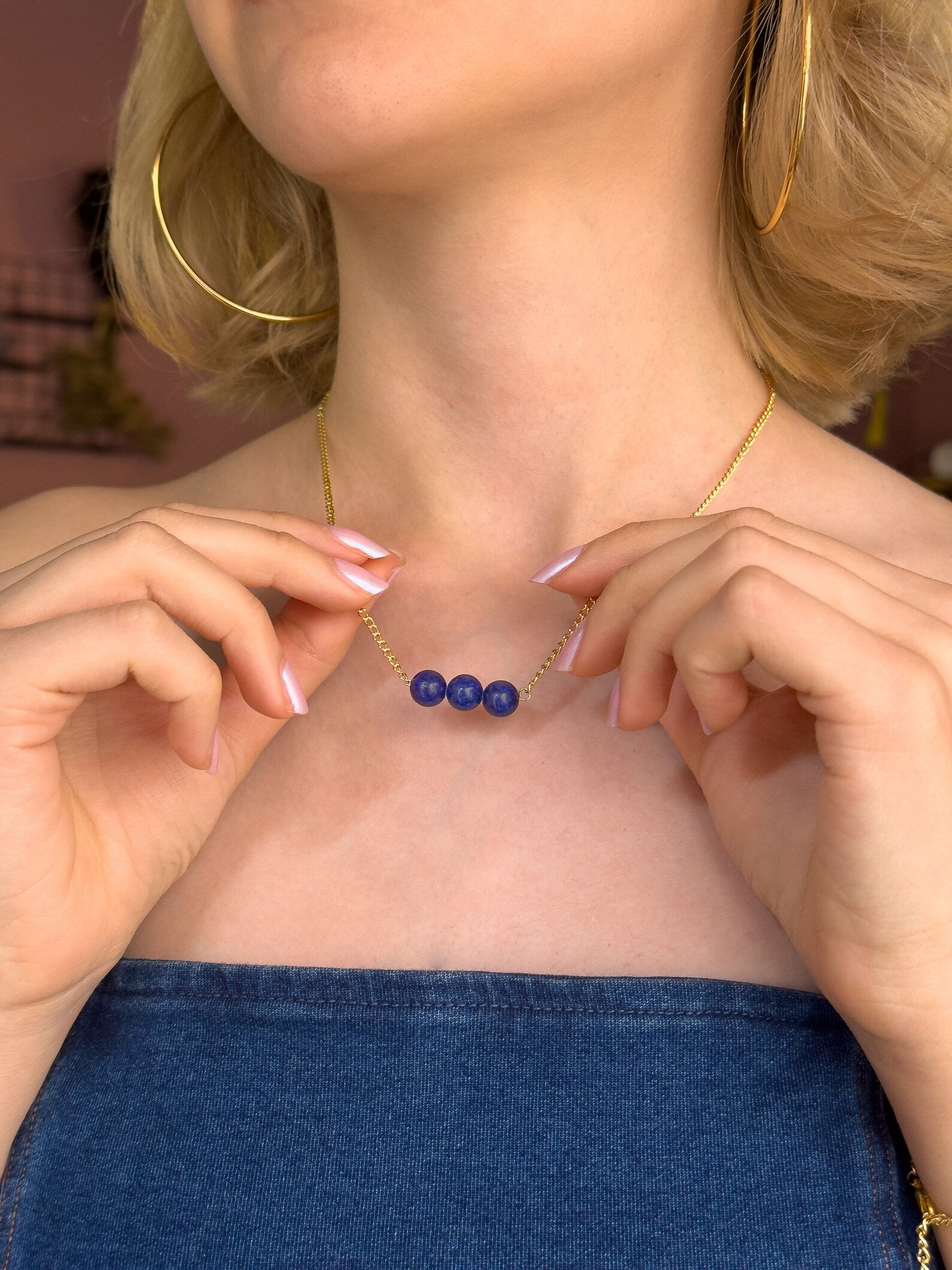 Lapis Lazuli Bar Necklace necklaces LUNARITY GARAGE