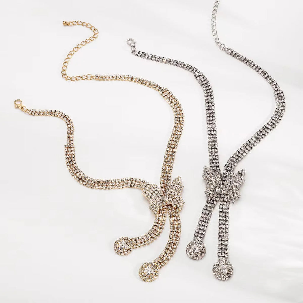 Luxury Rhinestone Butterfly V-Shaped Choker Necklace Necklace Lunarity Garage   