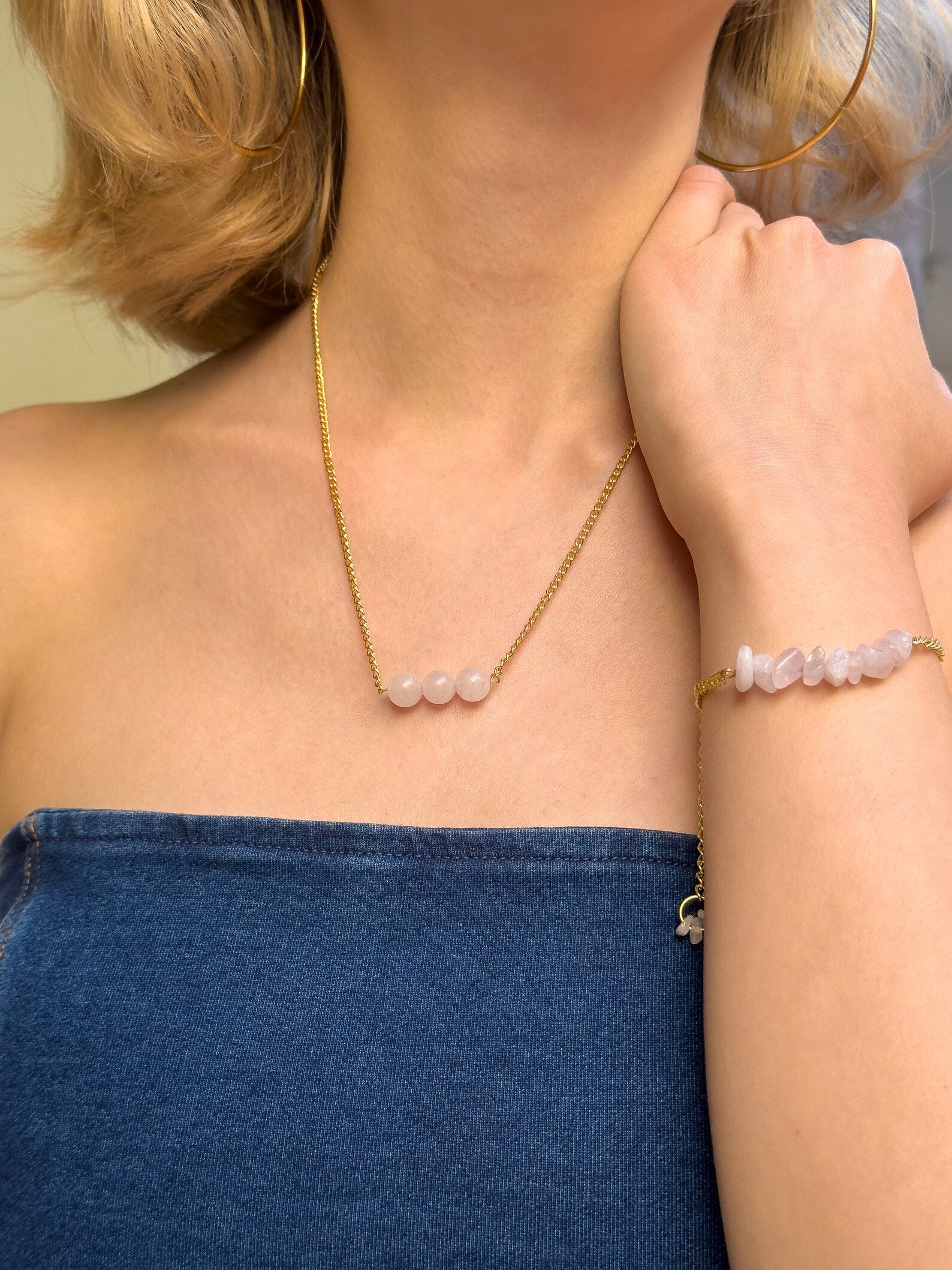 Rose Quartz Necklace necklaces LUNARITY GARAGE   