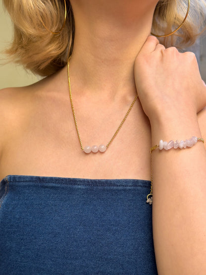 Rose Quartz Necklace necklaces LUNARITY GARAGE   