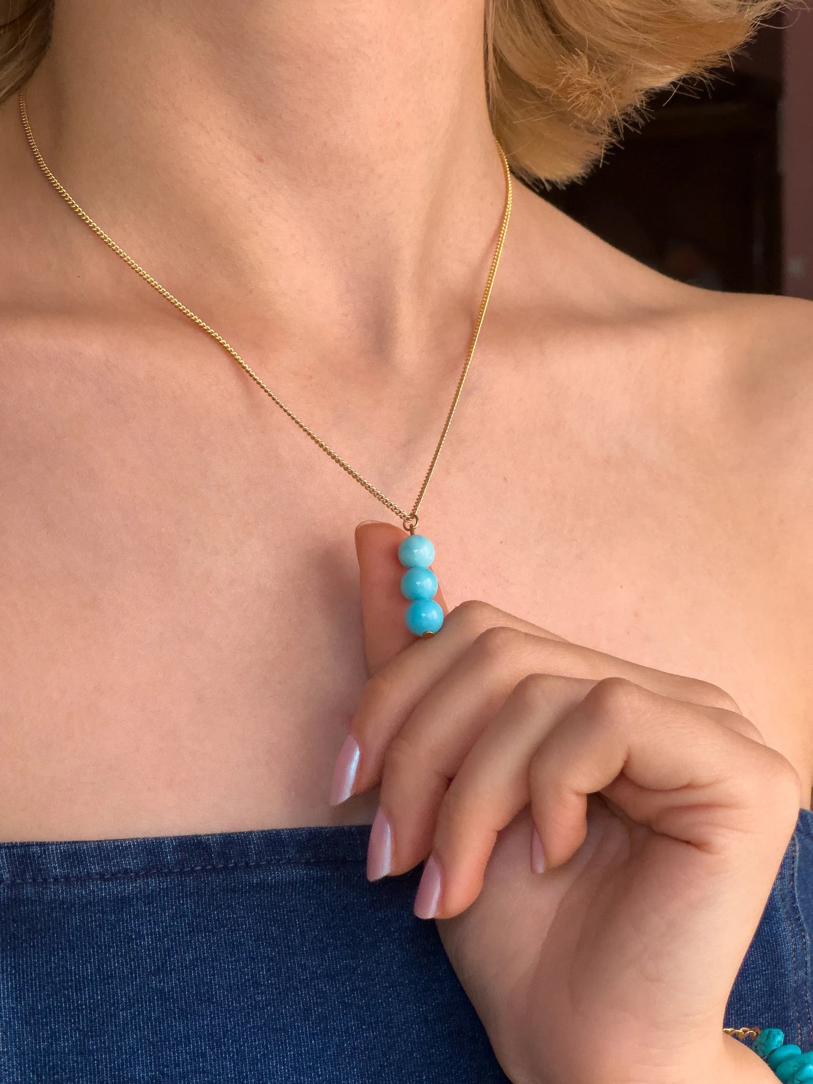 Minimalist Turquoise Necklace necklaces LUNARITY GARAGE