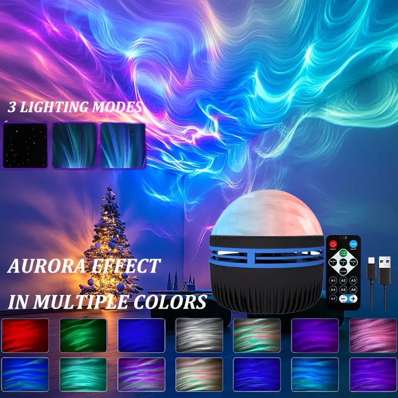 Aurora Starry Galaxy Dreams Northern Glow Night Light Projector LED Starry Sky Atmosphere Lighting Gift Bedside Nightlight Lamp Night Lights LUNARITY GARAGE
