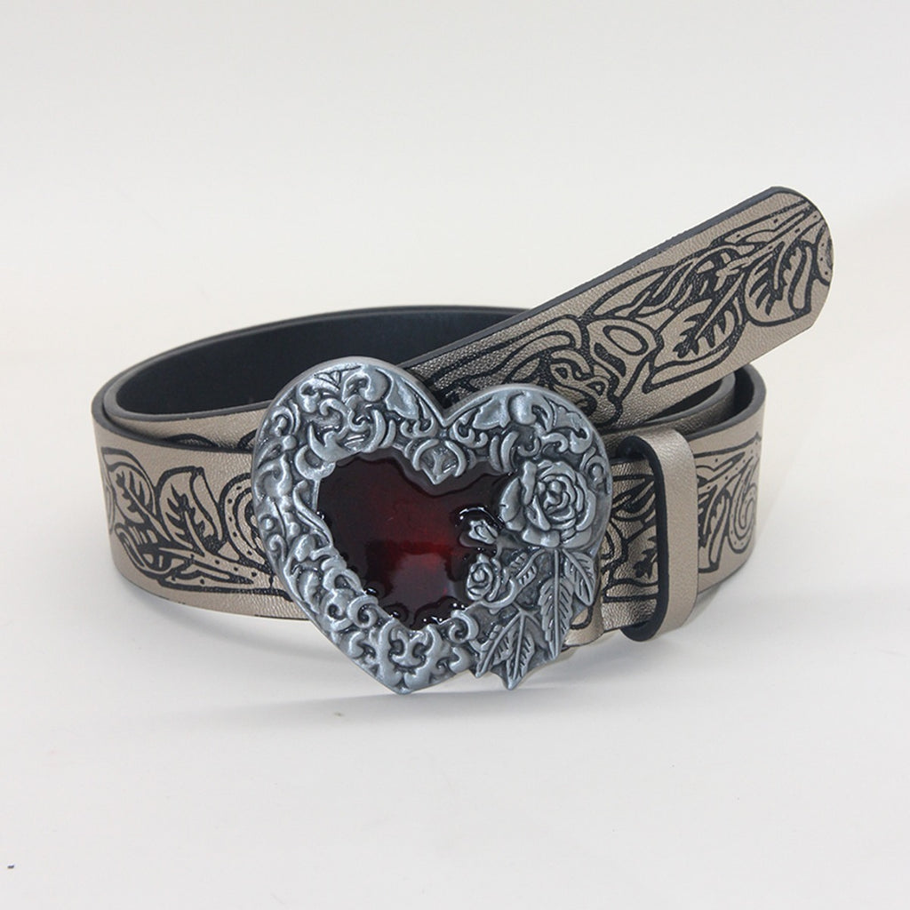 Vintage Punk Style Retro Embossing Love Belt Y2K belt LUNARITY GARAGE   