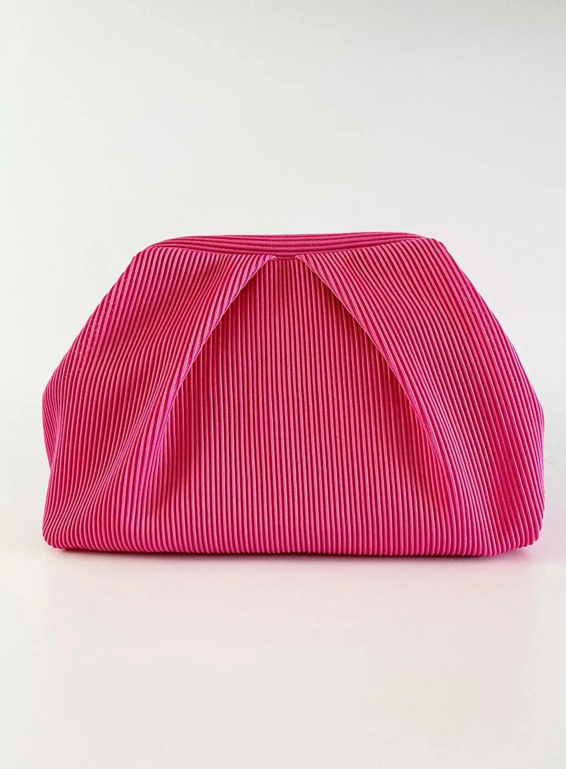 Elegant Cream Pleated Clutch Handbag clutch LUNARITY GARAGE Fuchsia  