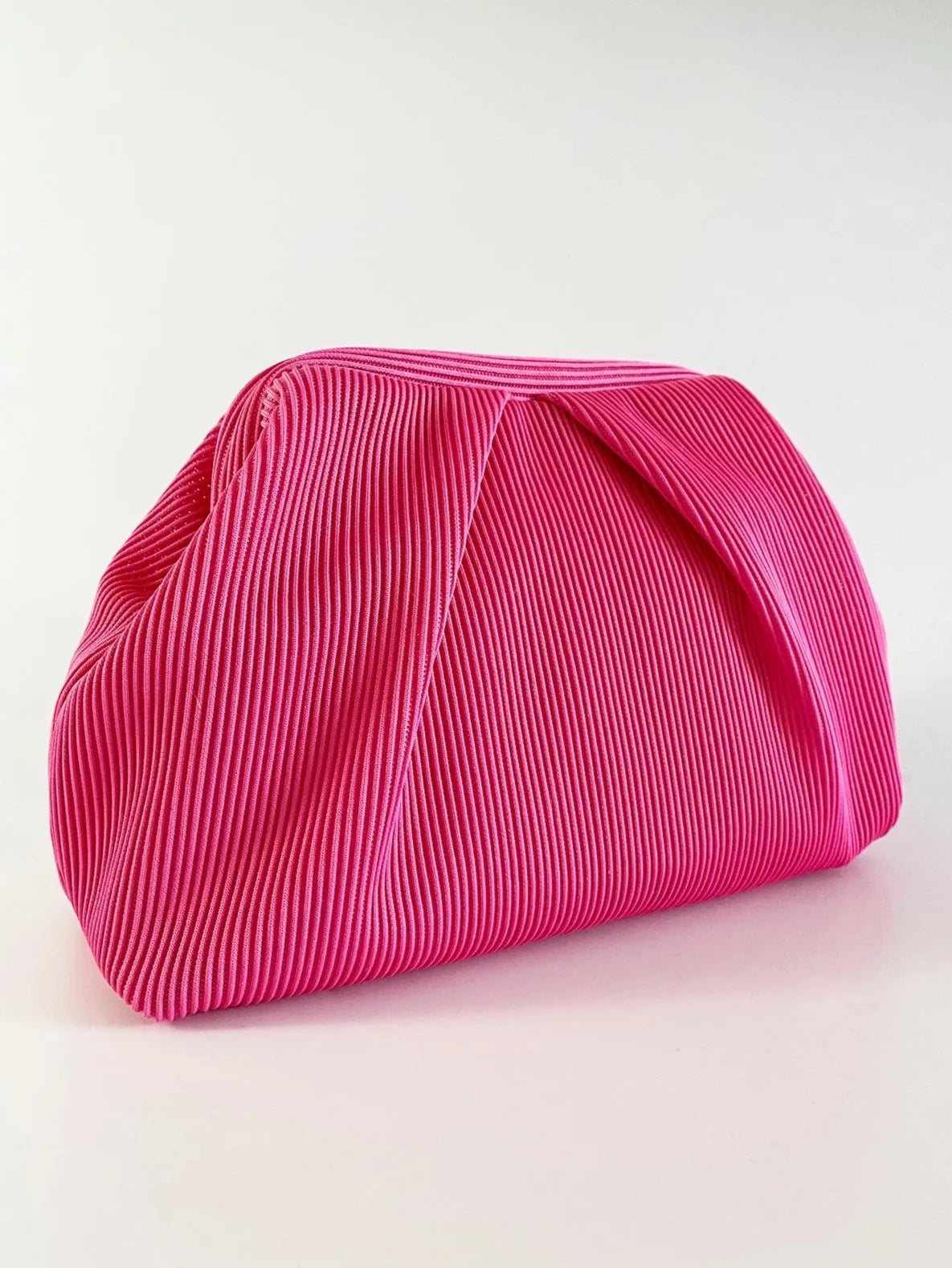 Elegant Fuschia Pleated Clutch Handbag clutch LUNARITY GARAGE