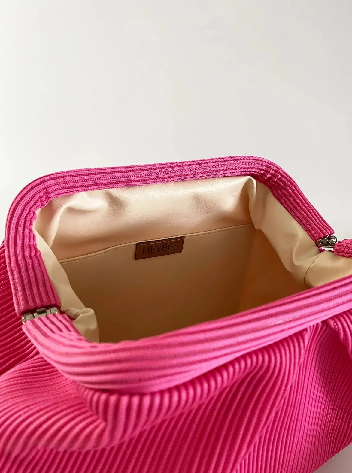 Elegant Fuschia Pleated Clutch Handbag clutch LUNARITY GARAGE