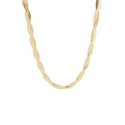 Golden Herringbone Braided Necklace & Bracelet Set set LUNARITY GARAGE   