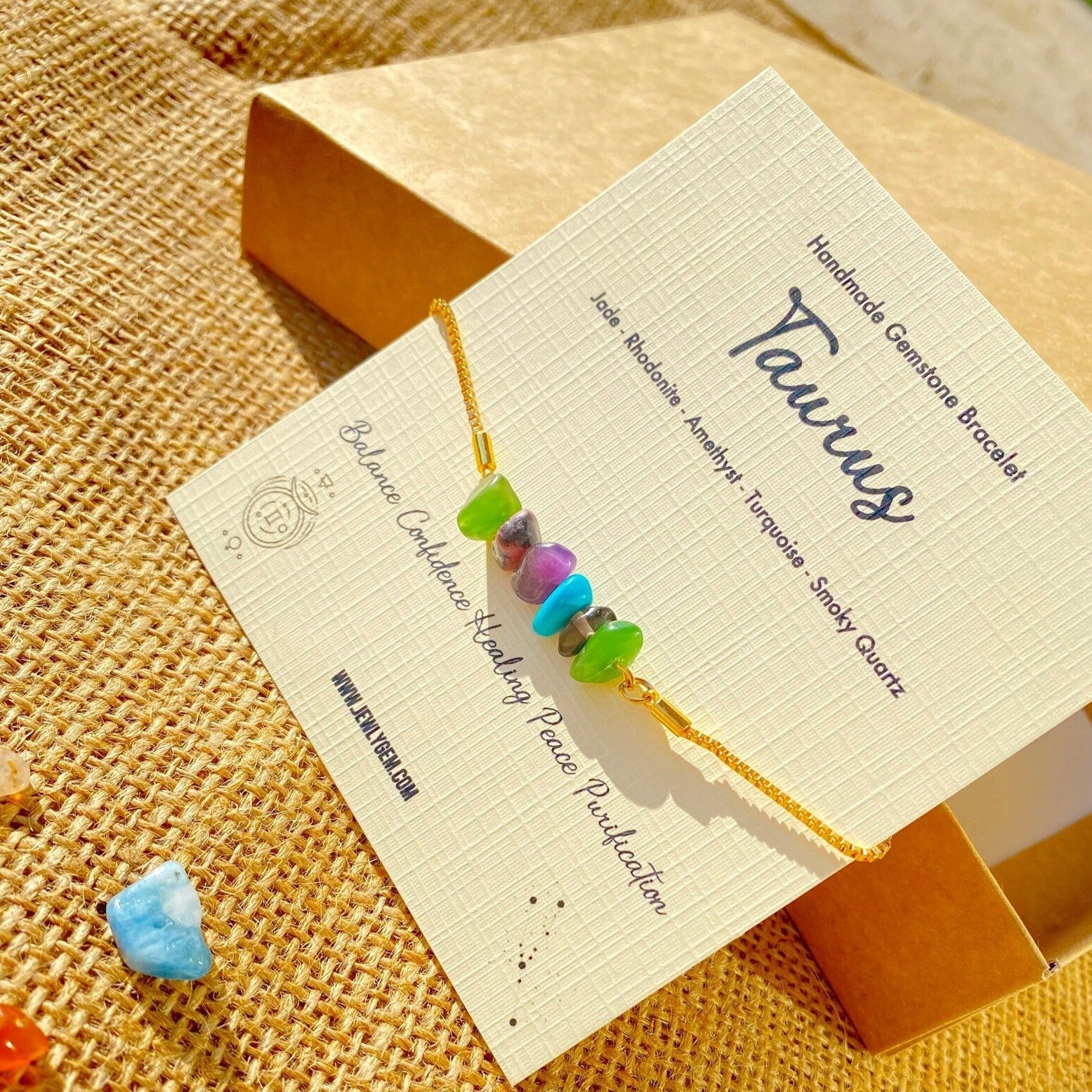 Taurus Zodiac Gemstone Bracelet zodiac bracelets LUNARITY GARAGE