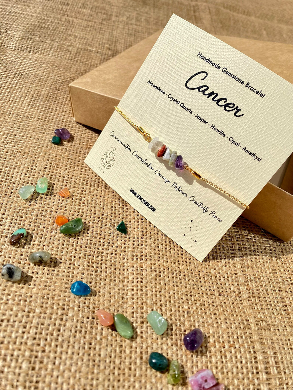 Cancer Zodiac Gemstone Bracelet zodiac bracelets LUNARITY GARAGE   