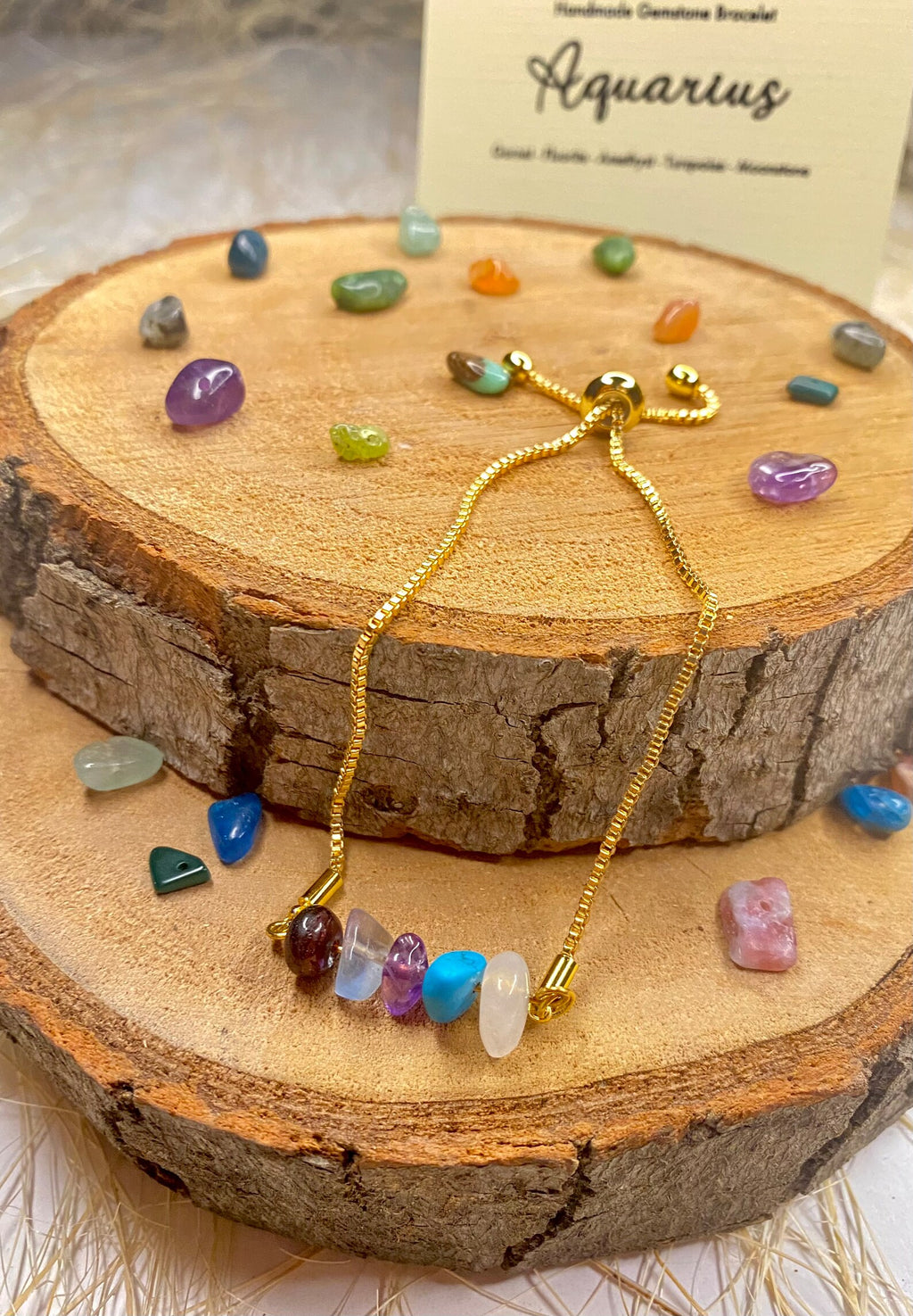 Aquarius Zodiac Gemstone Bracelet zodiac bracelets LUNARITY GARAGE   