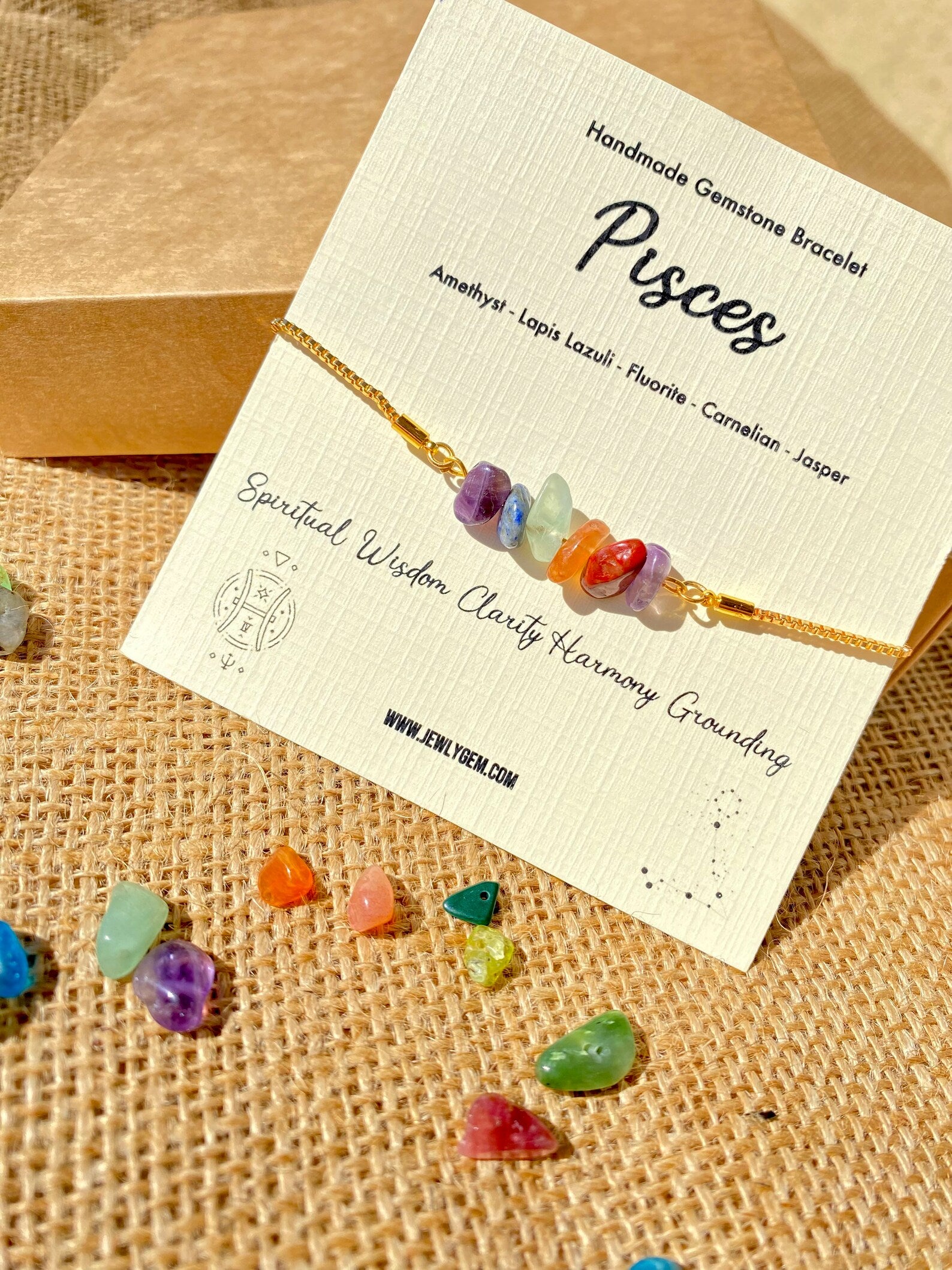 Pisces Zodiac Gemstone Bracelet zodiac bracelets LUNARITY GARAGE