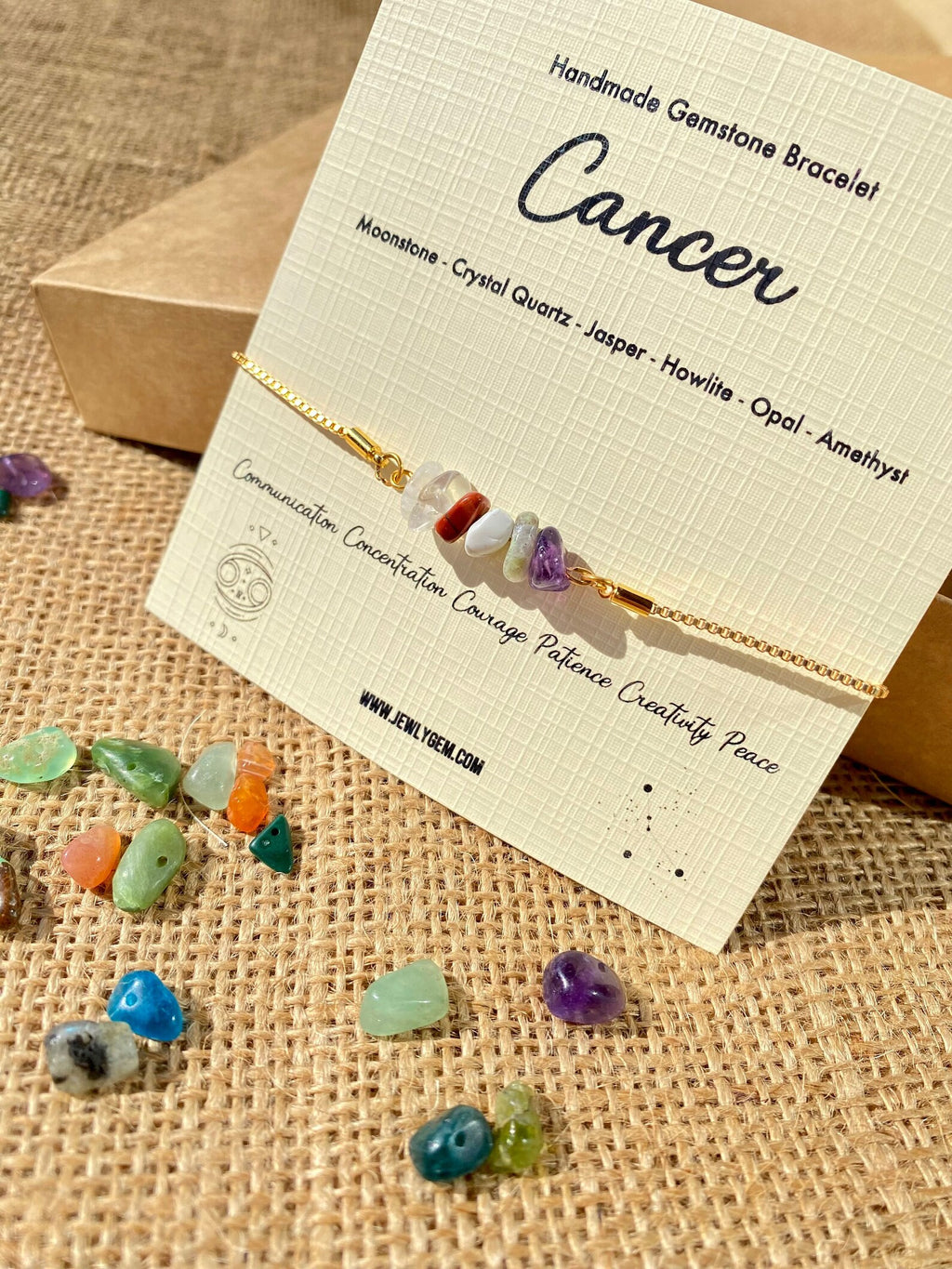 Cancer Zodiac Gemstone Bracelet zodiac bracelets LUNARITY GARAGE   
