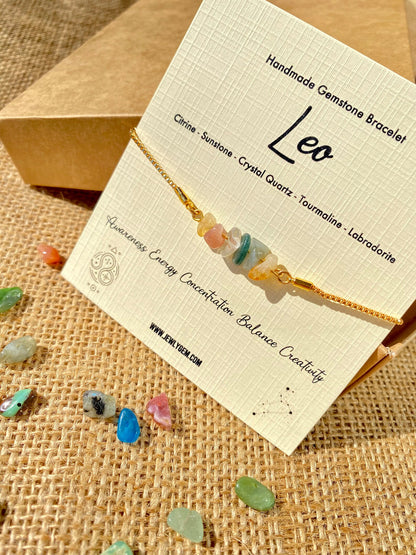 Leo Zodiac Gemstone Bracelet zodiac bracelets LUNARITY GARAGE   