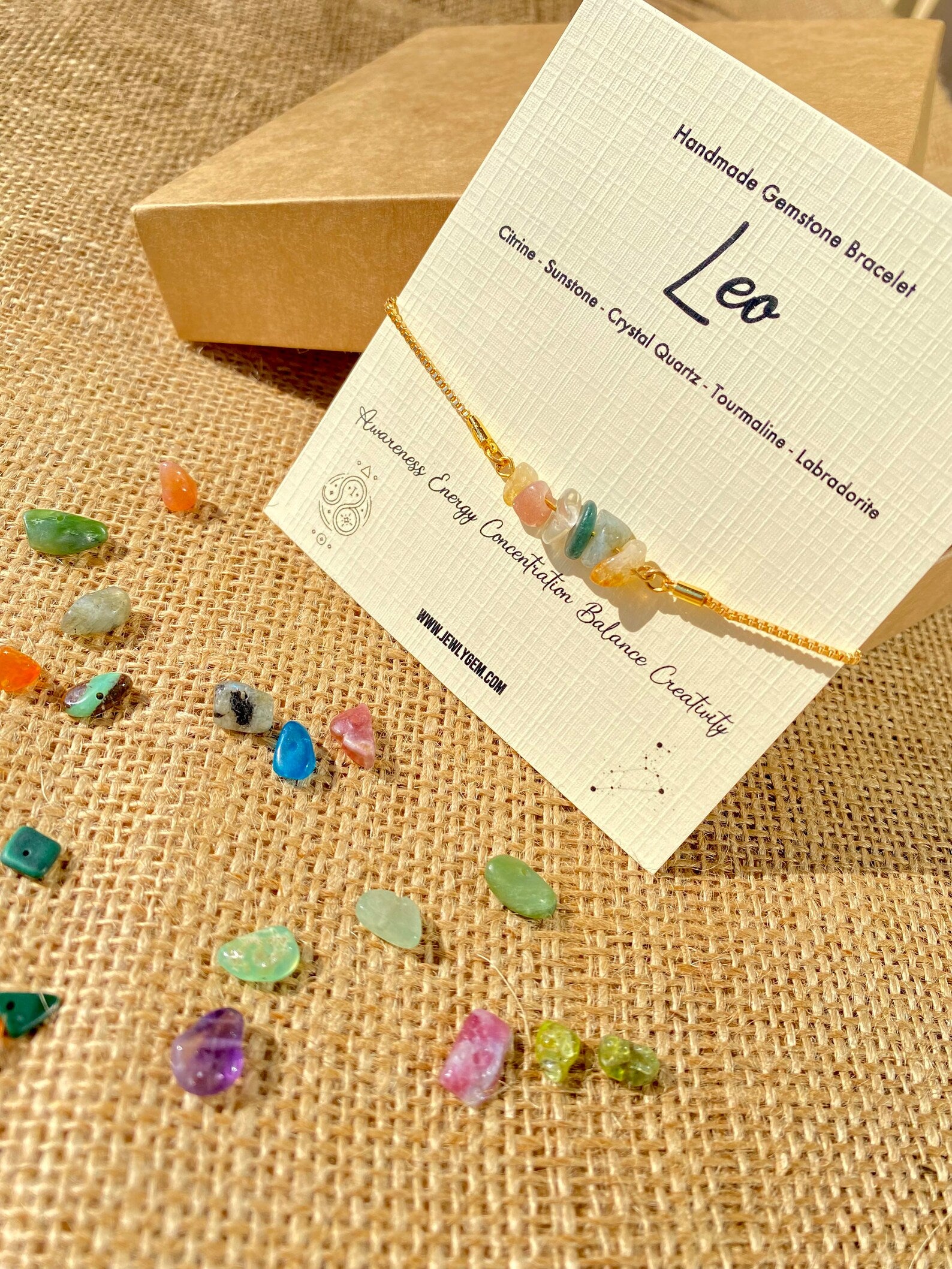 Leo Zodiac Gemstone Bracelet zodiac bracelets LUNARITY GARAGE
