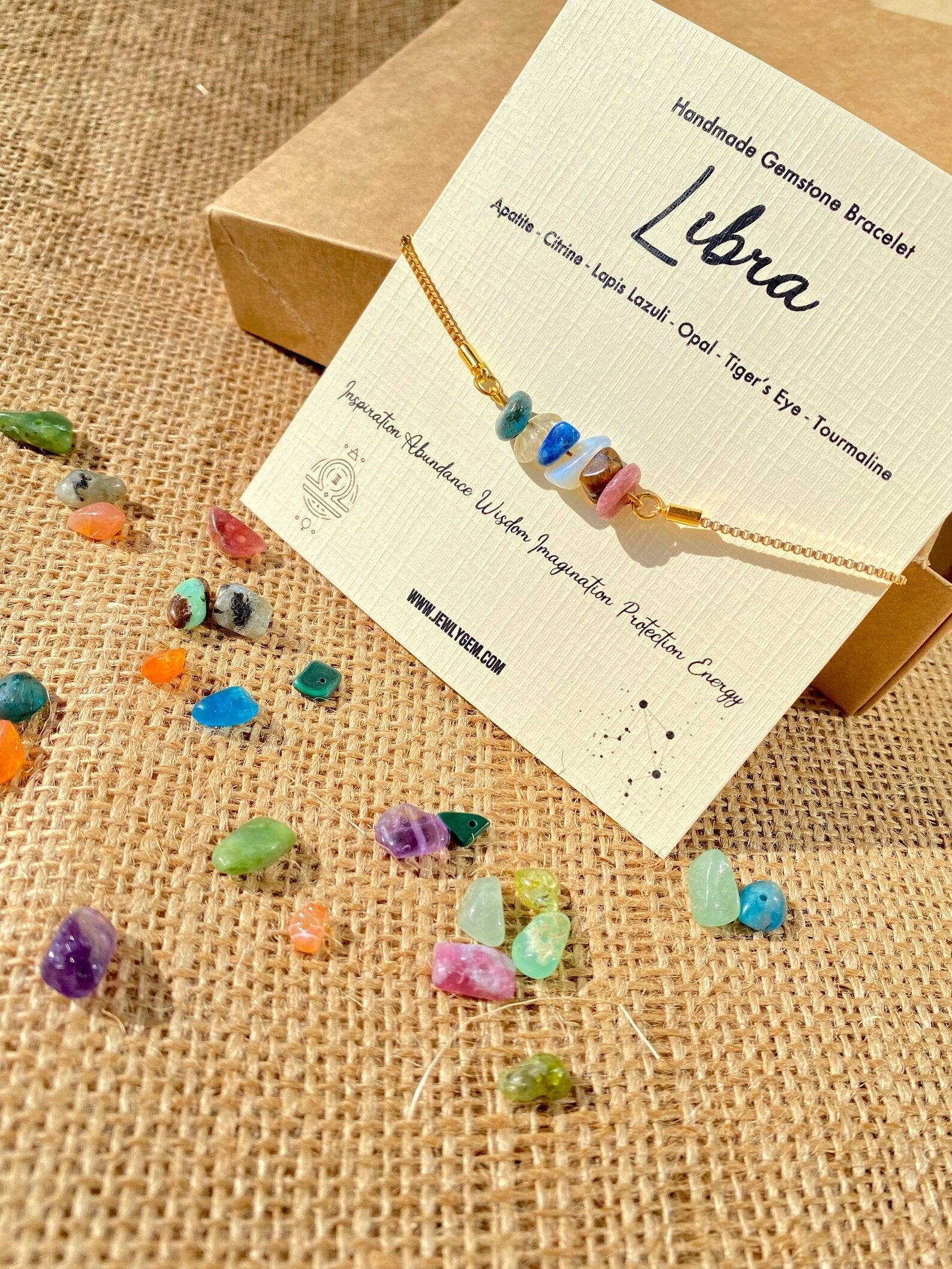Libra Zodiac Gemstone Bracelet zodiac bracelets LUNARITY GARAGE
