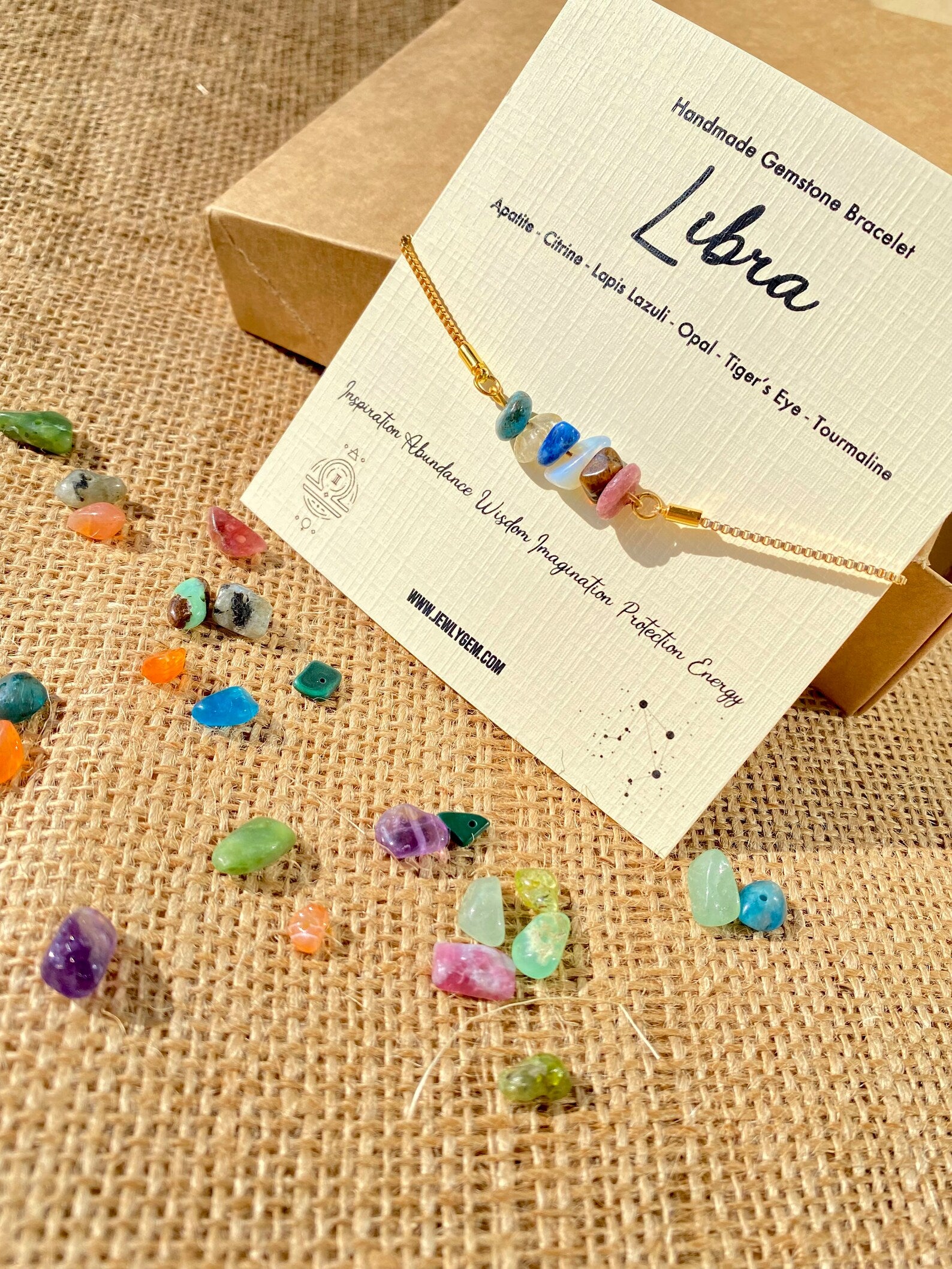 Libra Zodiac Gemstone Bracelet zodiac bracelets LUNARITY GARAGE   