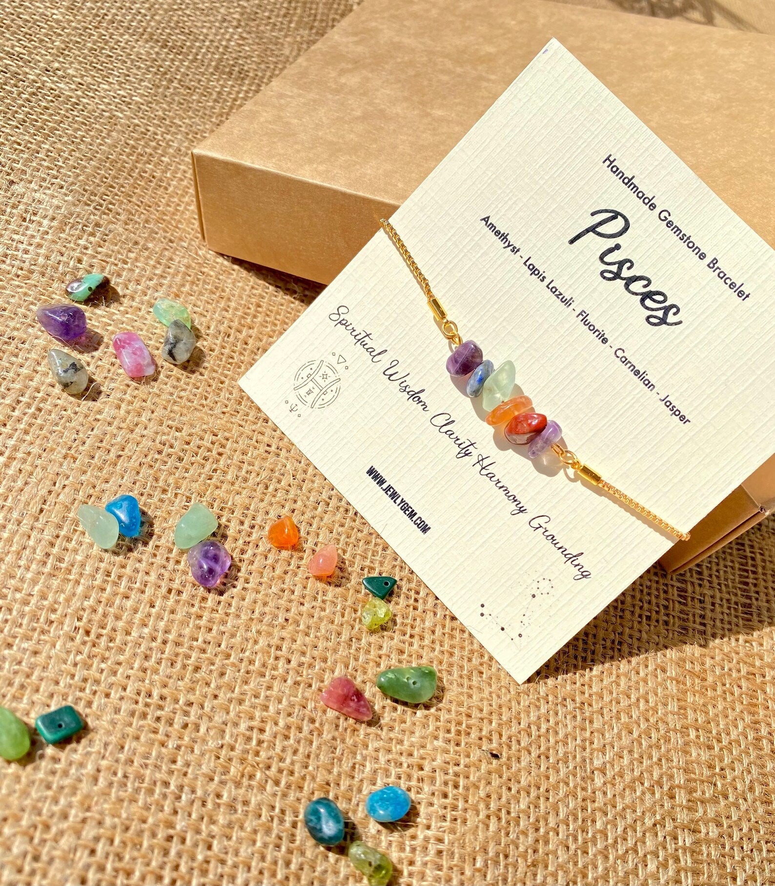 Pisces Zodiac Gemstone Bracelet zodiac bracelets LUNARITY GARAGE