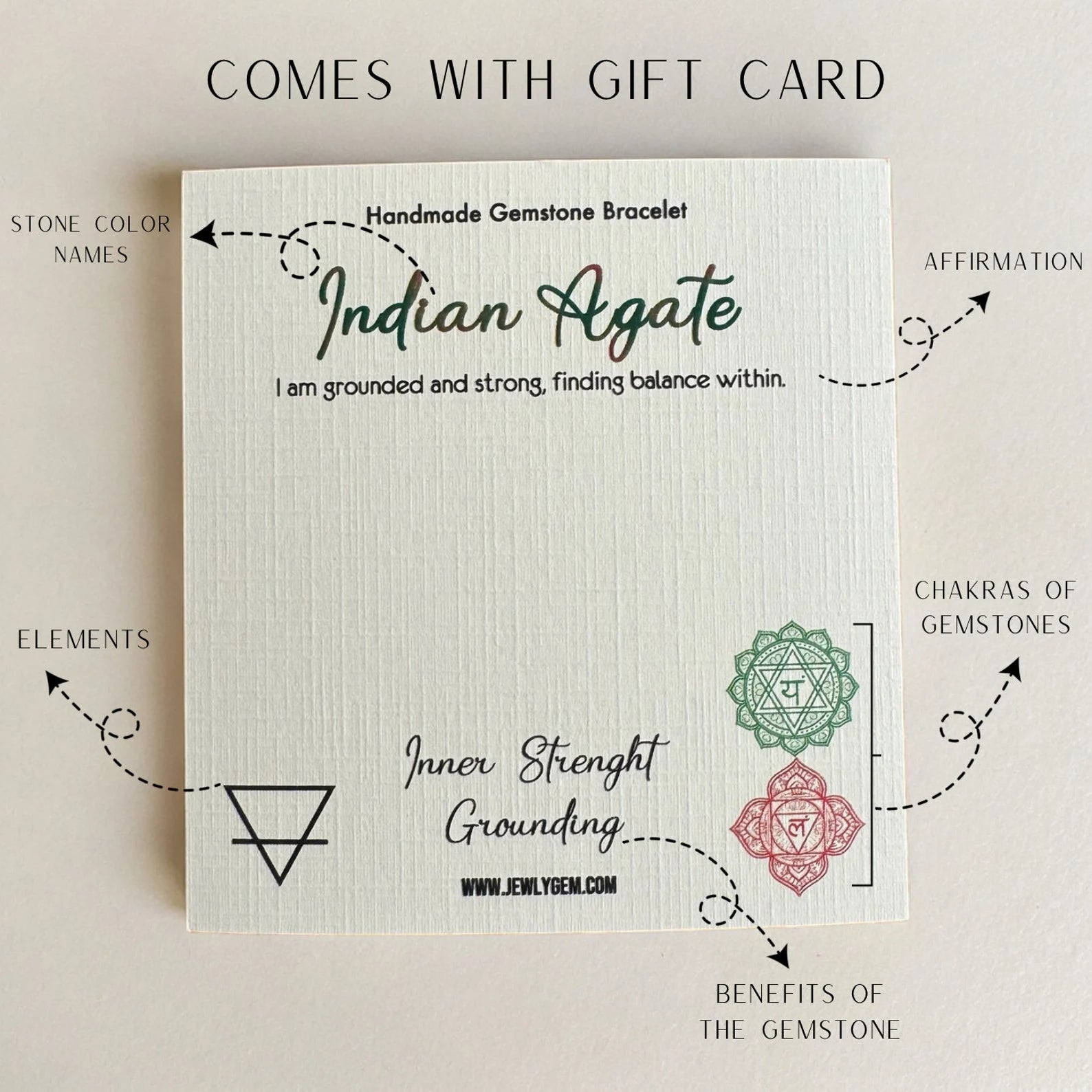 Handmade Indian Agate Bracelet gemstone bracelet LUNARITY GARAGE