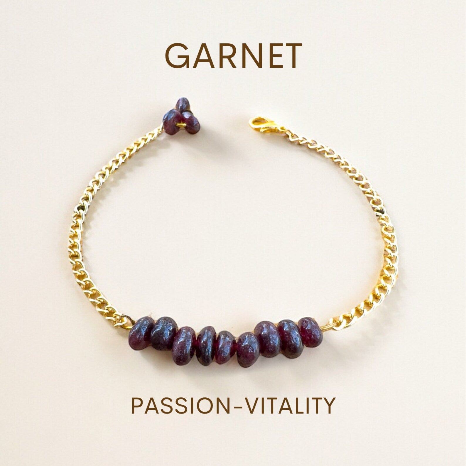 Handmade Garnet Bracelet gemstone bracelet LUNARITY GARAGE   