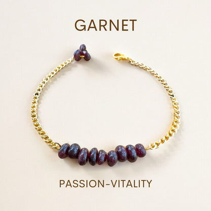 Handmade Garnet Bracelet gemstone bracelet LUNARITY GARAGE Gold Bold  