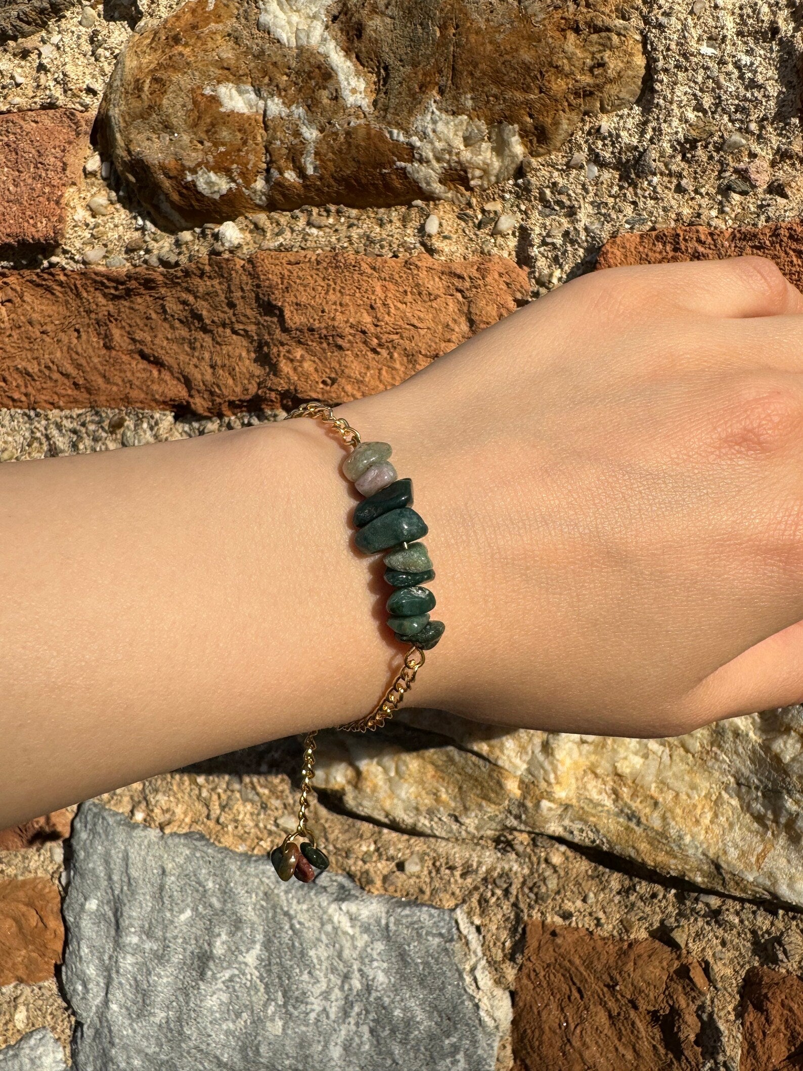 Handmade Moss Agate Bracelet gemstone bracelet LUNARITY GARAGE   