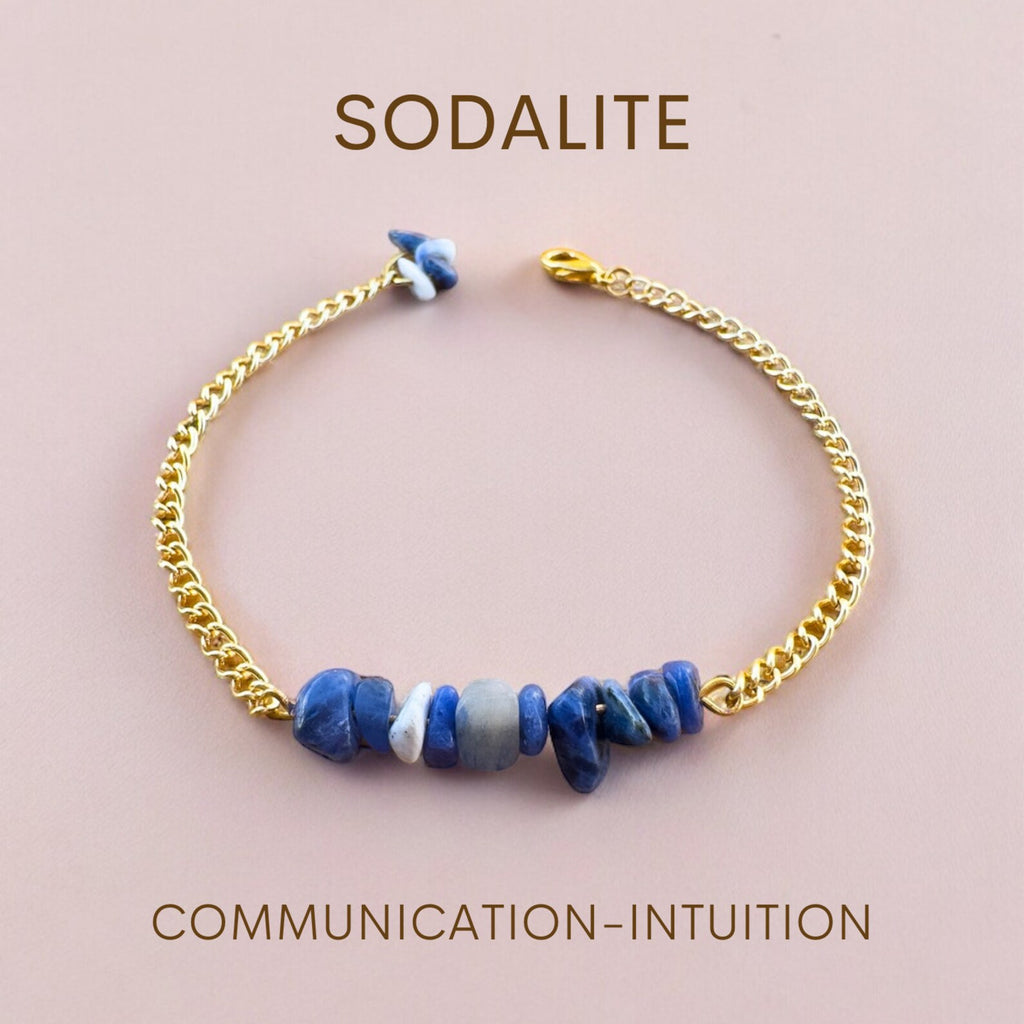 Handmade Sodalite Bracelet gemstone bracelet LUNARITY GARAGE Gold Bold  