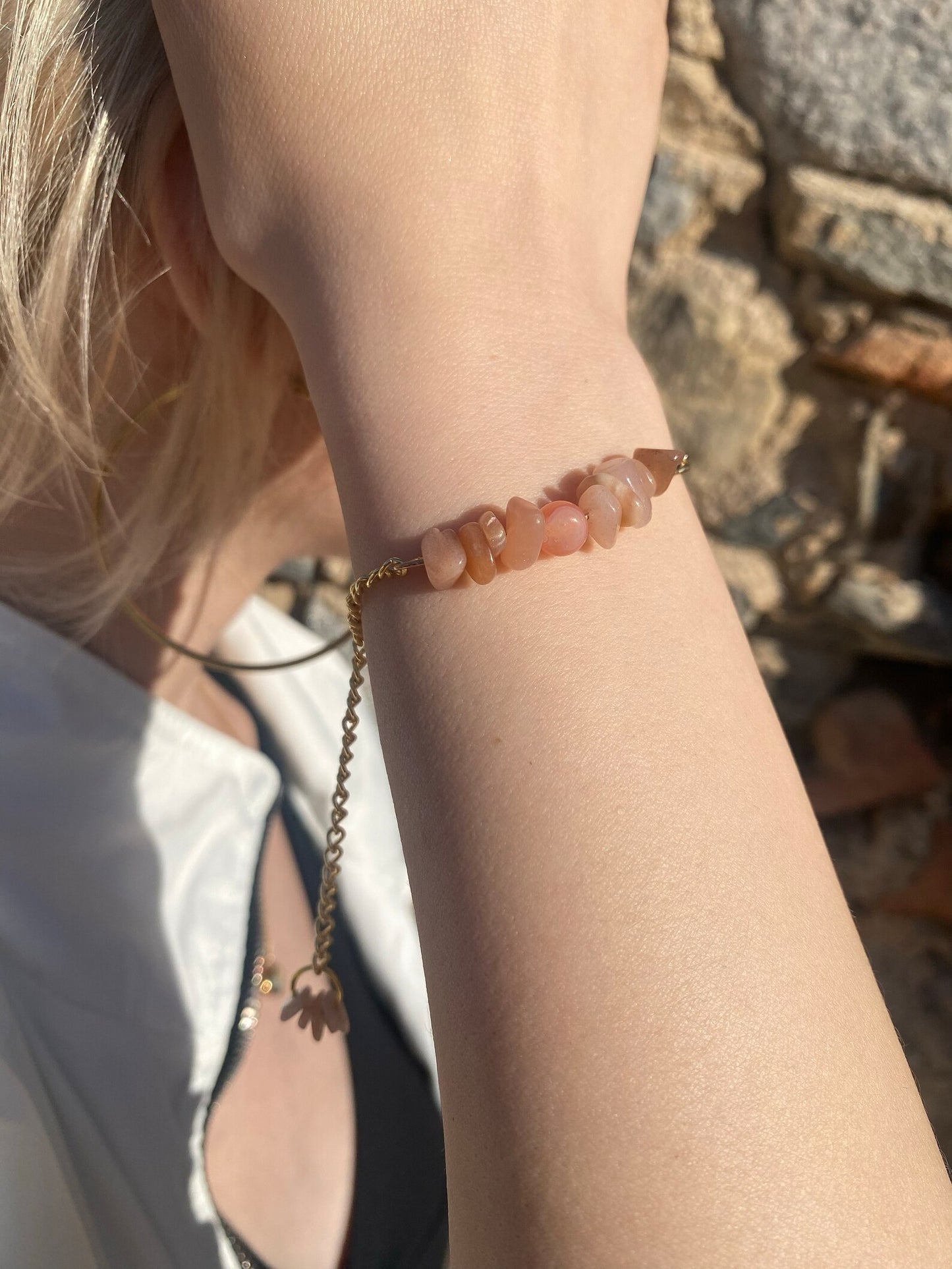 Handmade Sunstone Bracelet gemstone bracelet LUNARITY GARAGE   