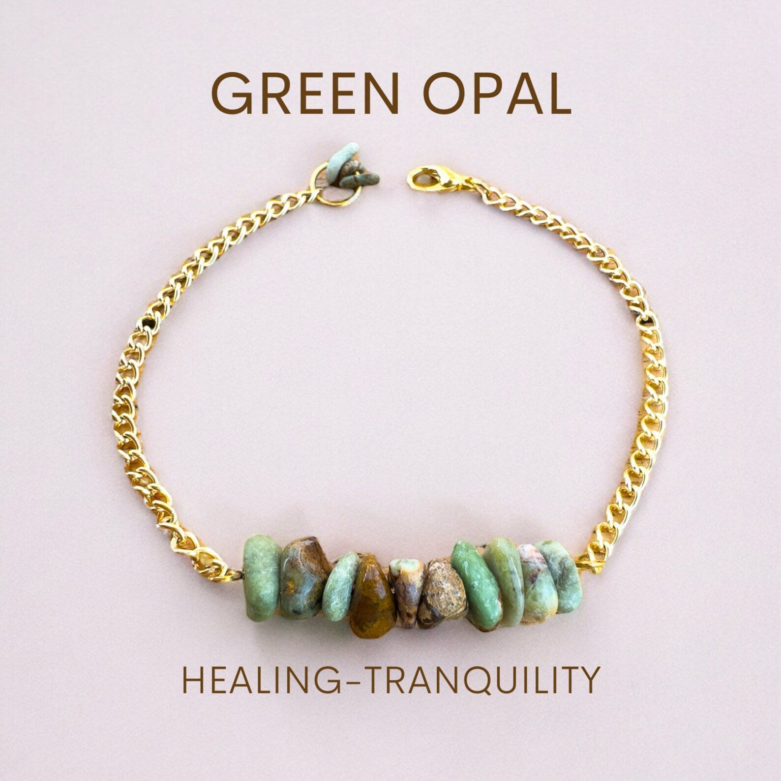 Handmade Green Opal Bracelet gemstone bracelet LUNARITY GARAGE