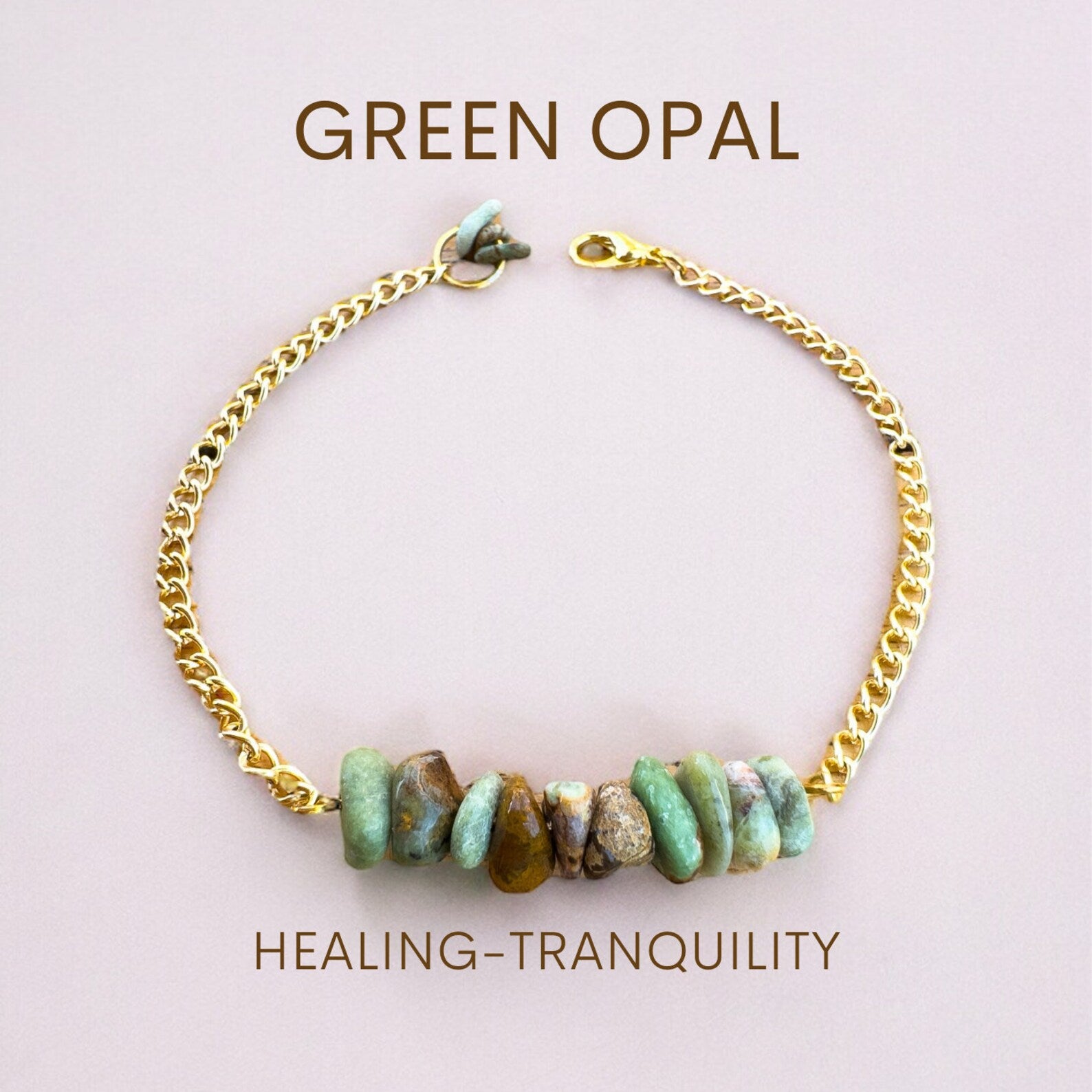 Handmade Green Opal Bracelet gemstone bracelet LUNARITY GARAGE   