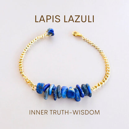 Handmade Lapis Lazuli Bracelet gemstone bracelet LUNARITY GARAGE Gold Bold  