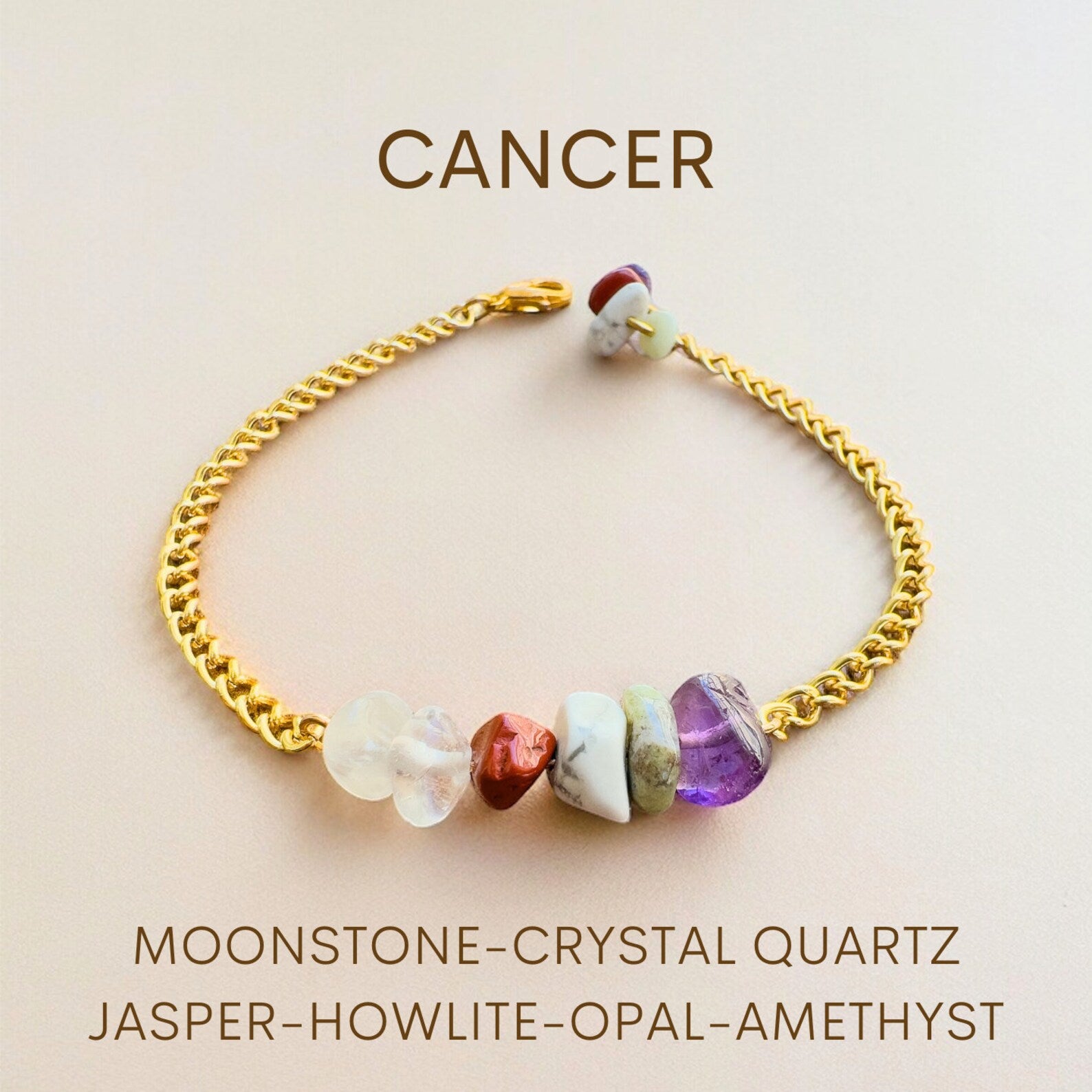 Cancer Zodiac Bracelet zodiac bracelets LUNARITY GARAGE Gold Bold  