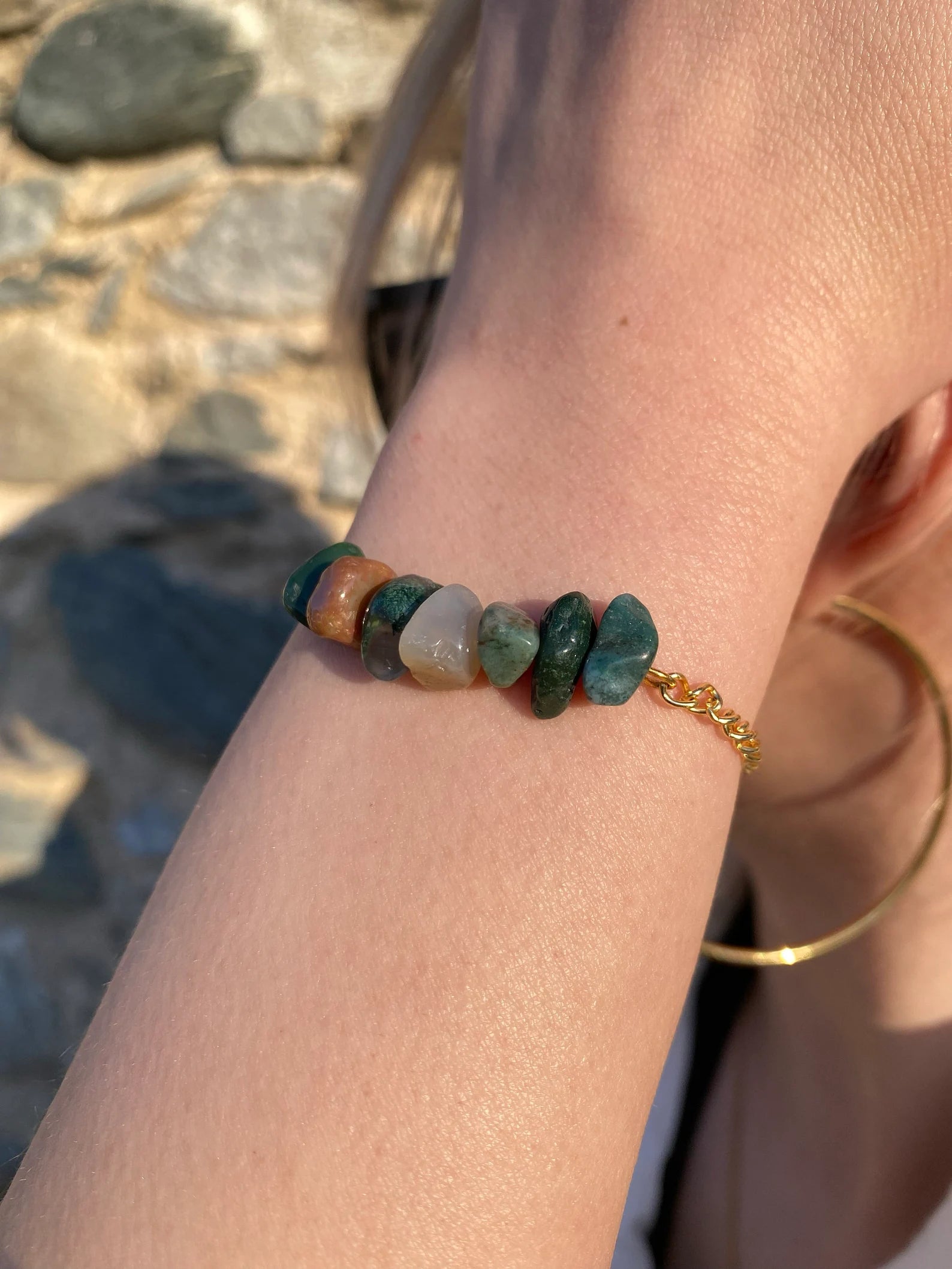 Handmade Indian Agate Bracelet gemstone bracelet LUNARITY GARAGE