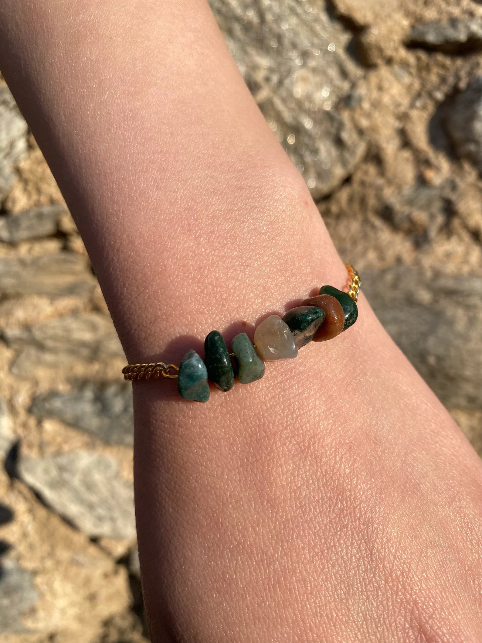 Handmade Indian Agate Bracelet gemstone bracelet LUNARITY GARAGE